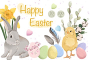 Happy Easter Illustration, a Seasonal Illustration by ArtGiftsStudio (Thumbnail 1 of 5)