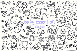 New born baby essentials doodles, an Object Illustration by youken