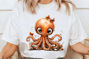 Whimsical Summer Octopus Clipart, an Illustration by designcity5 (Thumbnail 3 of 5)
