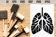Stencil Human Lungs, a Decorative Illustration by MARYCRAFTIRIA (Thumbnail 2 of 3)