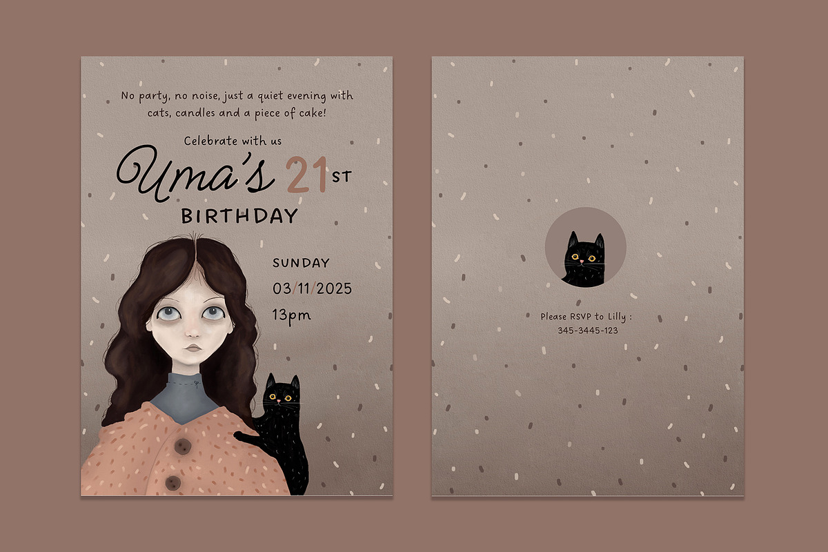Quiet Birthday Invitation preview 3
