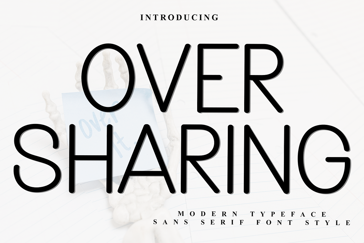 Oversharing, a Sans Serif Font by InermediaSTUDIO (Photo 1 of 8)