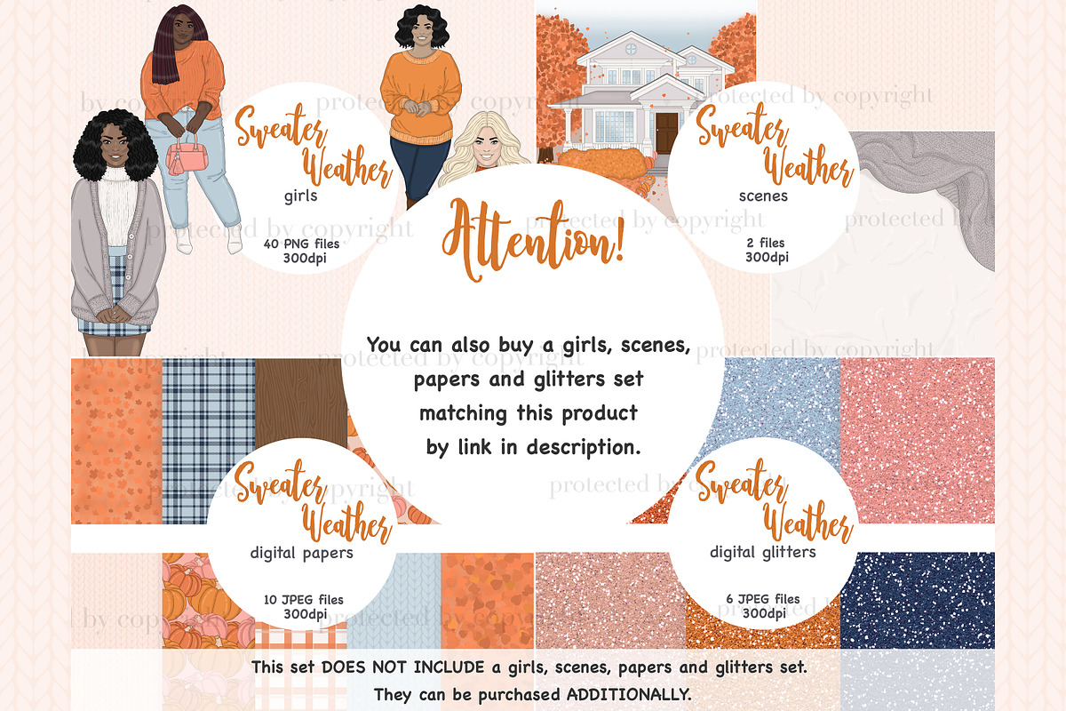 Sweater Weather Clipart, an Illustration by GlamArtZhanna (Photo 4 of 4)