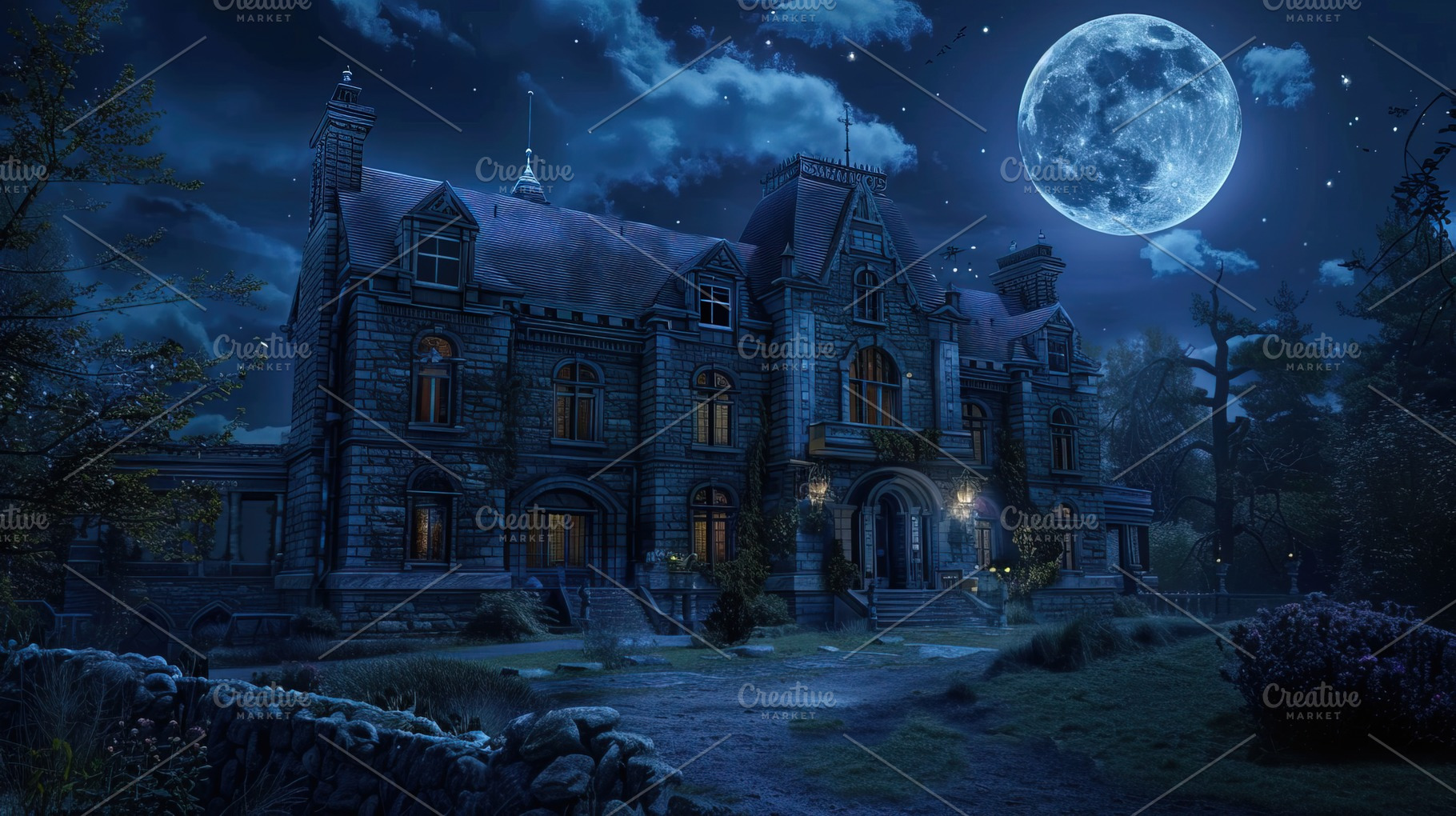Haunted Mansion at Night, a Holiday Photo by Ales Munt