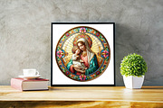 Mother Mary Stained Glass Bundle, an Illustration by SVGArt (Thumbnail 4 of 7)