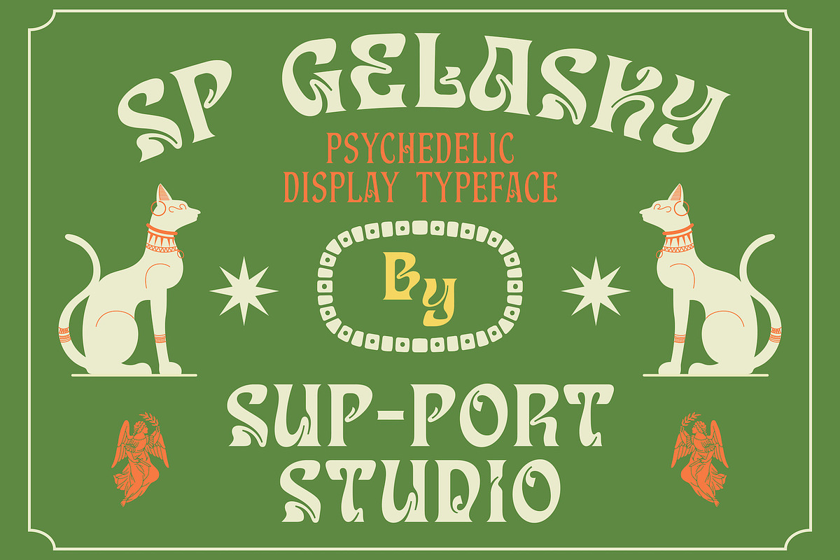 SP GELASKY Psychedelic Font, a Serif Font by Sup.Port Studio (Photo 2 of 16)
