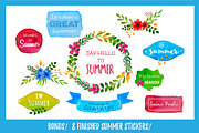 Summer Watercolor set, a Seasonal Illustration by Designifty (Thumbnail 3 of 4)