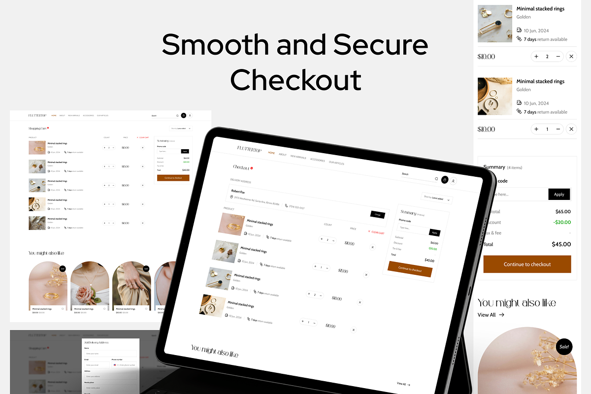 Glamwear: Clothing & Jewelry Website, an UI Kit Template by Fluttertop (Photo 3 of 8)