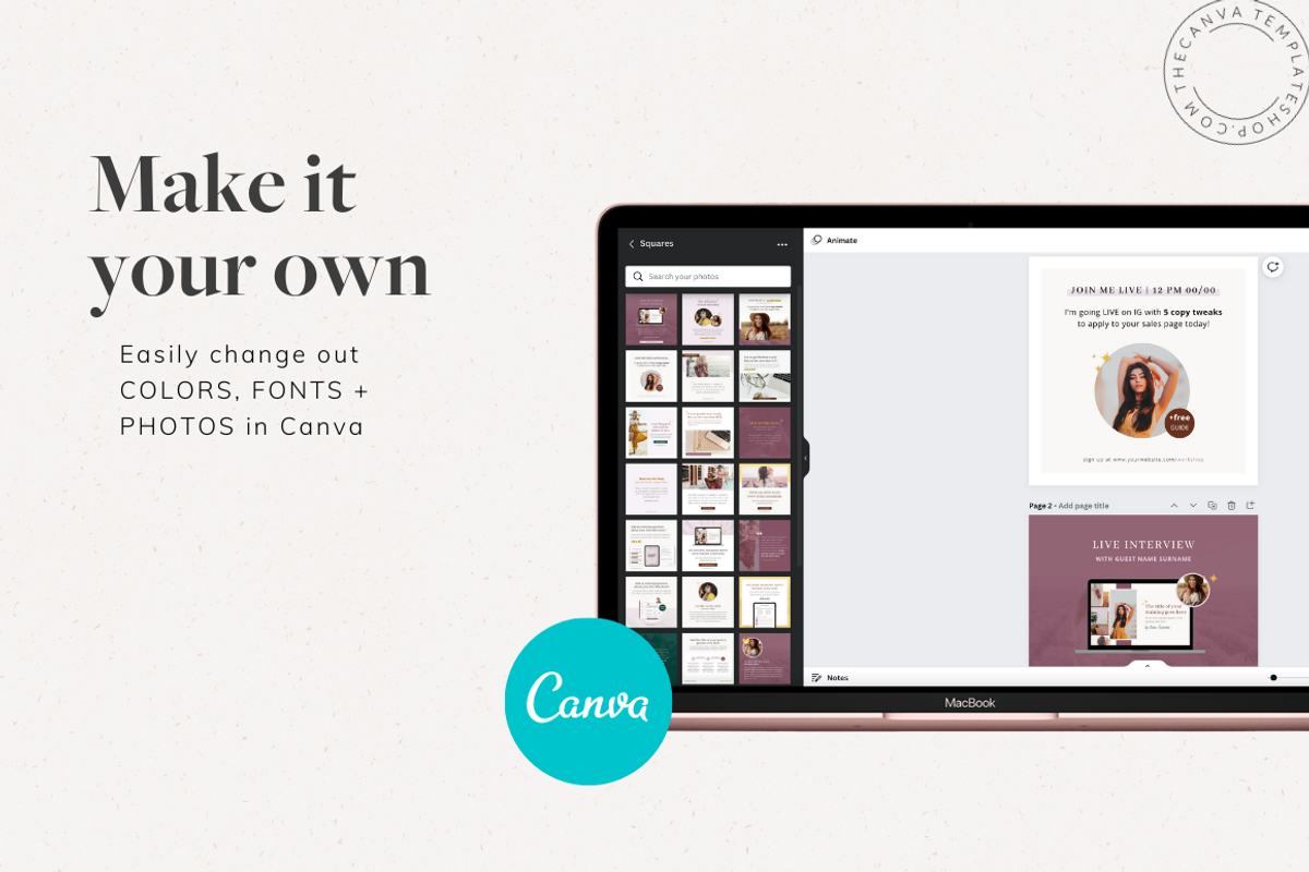 Melanie IG Squares Canva Templates, a Social Media Template by The Canva Template Shop (Photo 2 of 5)