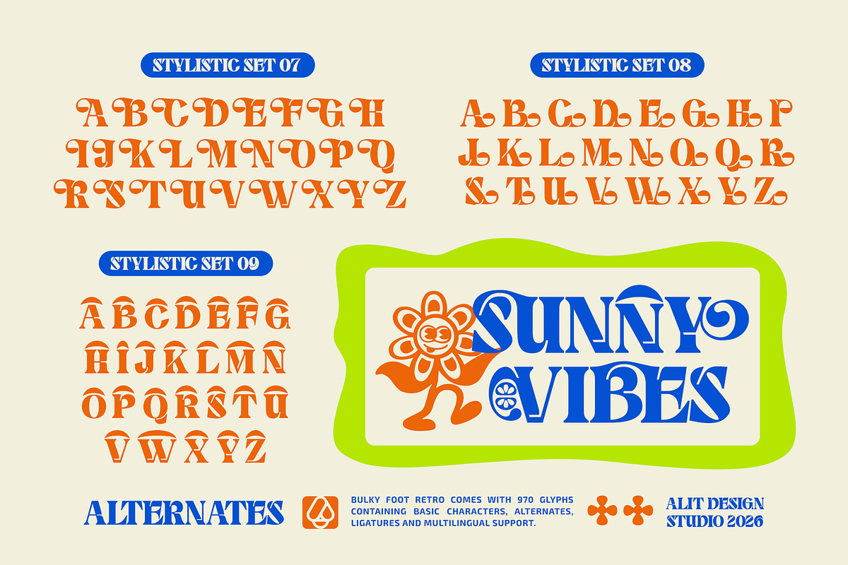 Bulky Foot Typeface, a Serif Font by alit design