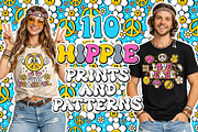 110 Hippie Prints & Seamless Pattern, a Decorative Illustration by Slavko Kahovsky (Thumbnail 1 of 6)