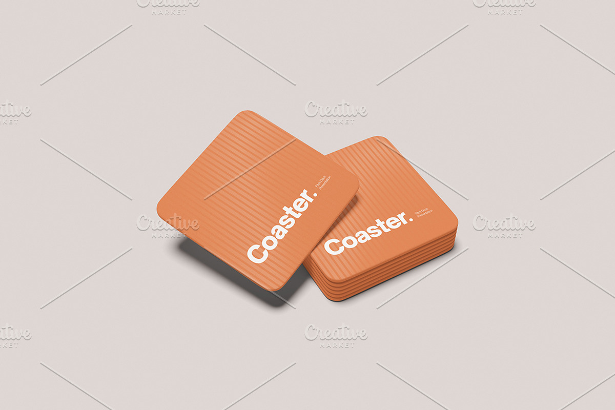 Creative Coaster Branding Mockup, a Merchandise Mockup by Gatamotion (Photo 3 of 5)