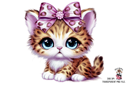 Kitten with Leopard Bow PNG Bundle, a Graphic by Clipart Bloom (Thumbnail 5 of 11)