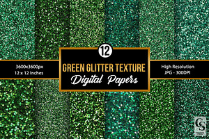 Green Glitter Seamless Texture Paper, a Texture Graphic by Creative Store