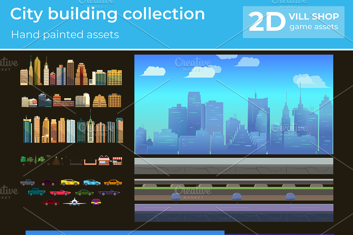 City Constructor Kit, a Work Illustration by 2dvillShop
