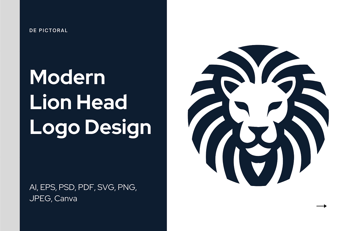 Modern Lion Head Logo Design, a Branding & Logo Template by Brand_Hero (Photo 1 of 5)