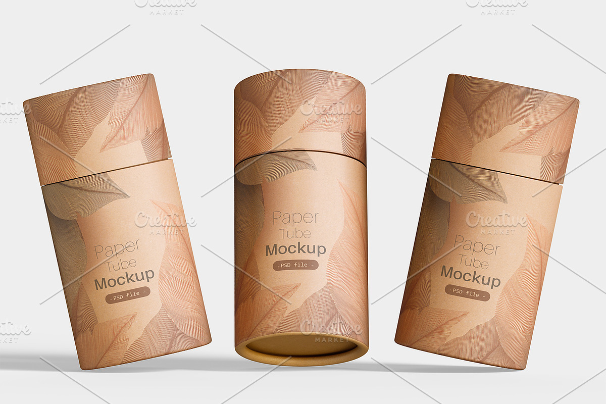 Paper tube packaging mockup bundles, a Packaging Mockup by Ambo Ampeng (Photo 4 of 11)
