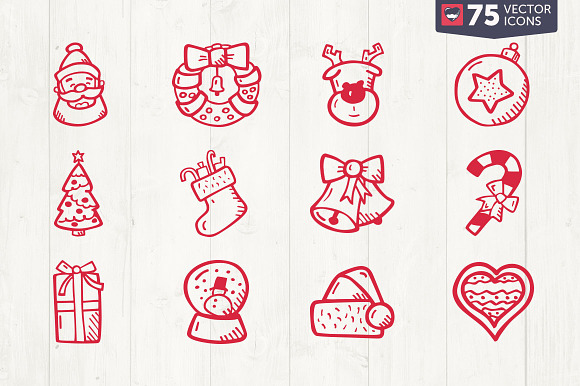 Christmas Hand Drawn Icons Basic