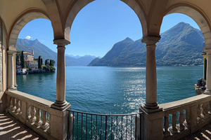 View of mountains over tranquil lake, a Photo by Beautiful things