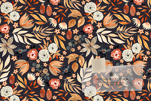 Autumn Duo Watercolor Patterns