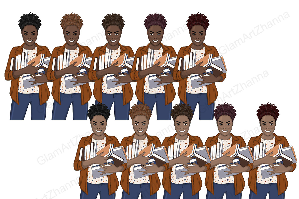 Book Lover Clipart, a Person Illustration by GlamArtZhanna (Photo 3 of 5)