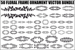 Floral Frame Ornament Vector Bundle, an Illustration by Designs_River