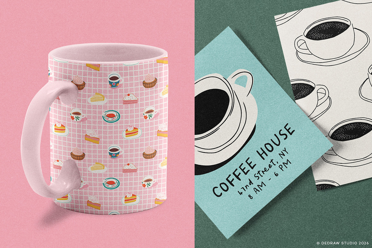 Café Collection: Graphics & Patterns, a Pattern Graphic by Dedraw Studio (Photo 8 of 15)