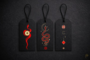 Mystic Lunar Asian Snake Vector Set, an Animal Illustration by Christine Krahl (Thumbnail 3 of 12)