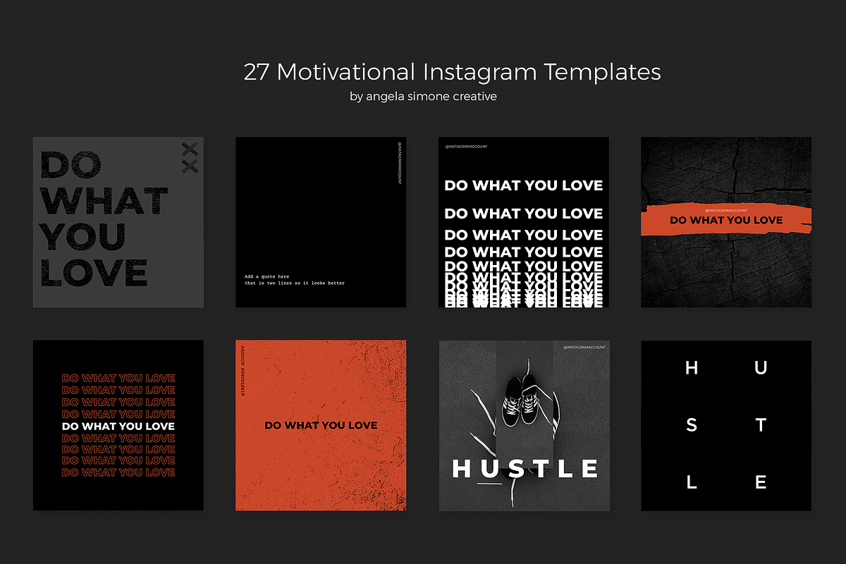 Dark Canva Instagram Posts, a Social Media Template by angela simone creative (Photo 4 of 6)