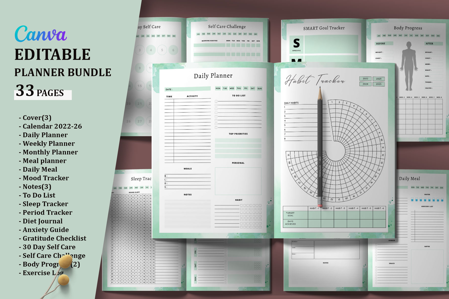 Ultimate Planner Bundle Pack Vol.32, a Stationery Template by Design Zone