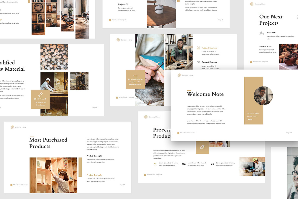 Wood & Craft Google Slides Template, a Presentation Template by Giant ...