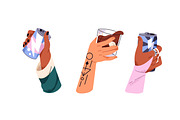 Hands holding alcohol drinks set, a Food Illustration by PaperTrident (Thumbnail 4 of 11)