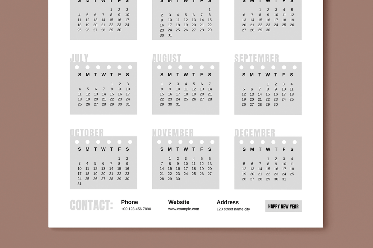 Calendar 2027 Layout Template, a Stationery Template by MightyDesign (Photo 3 of 6)