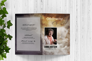 Golden Sky Funeral Program Template