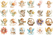 Angel Clipart Baby Angel Clipart Set, an Illustration by Sublimation Artist (Thumbnail 2 of 6)