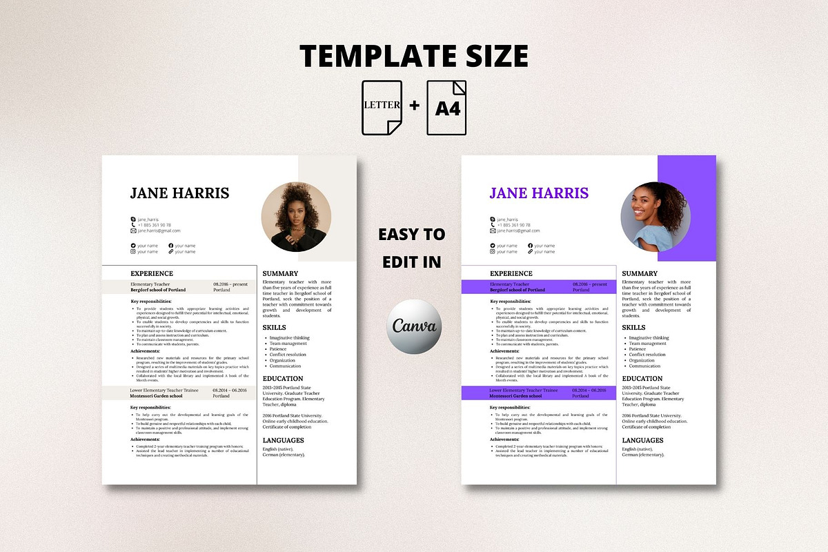 Teacher Resume|CV + Cover letter, a Resume Template by MediaKitTemplates (Photo 7 of 9)