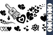 Heart Brush Stroke Clipart Set, an Illustration by designvectx (Thumbnail 1 of 3)
