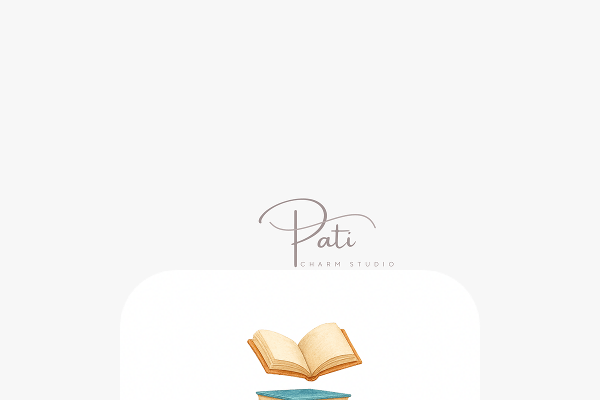 Book Clipart Set, a Decorative Illustration by Pati Charm Studio (Photo 6 of 8)