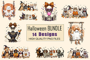 Halloween Ghost Cat Dog Bundle