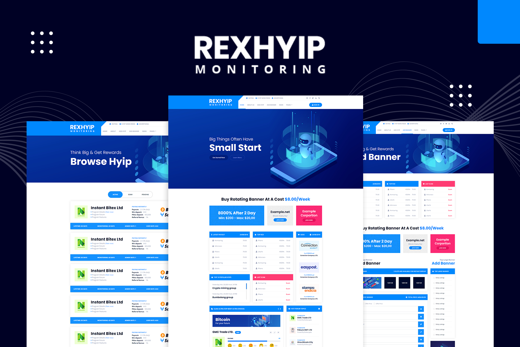 RexHYIP - HYIP Monitor HTML Template
