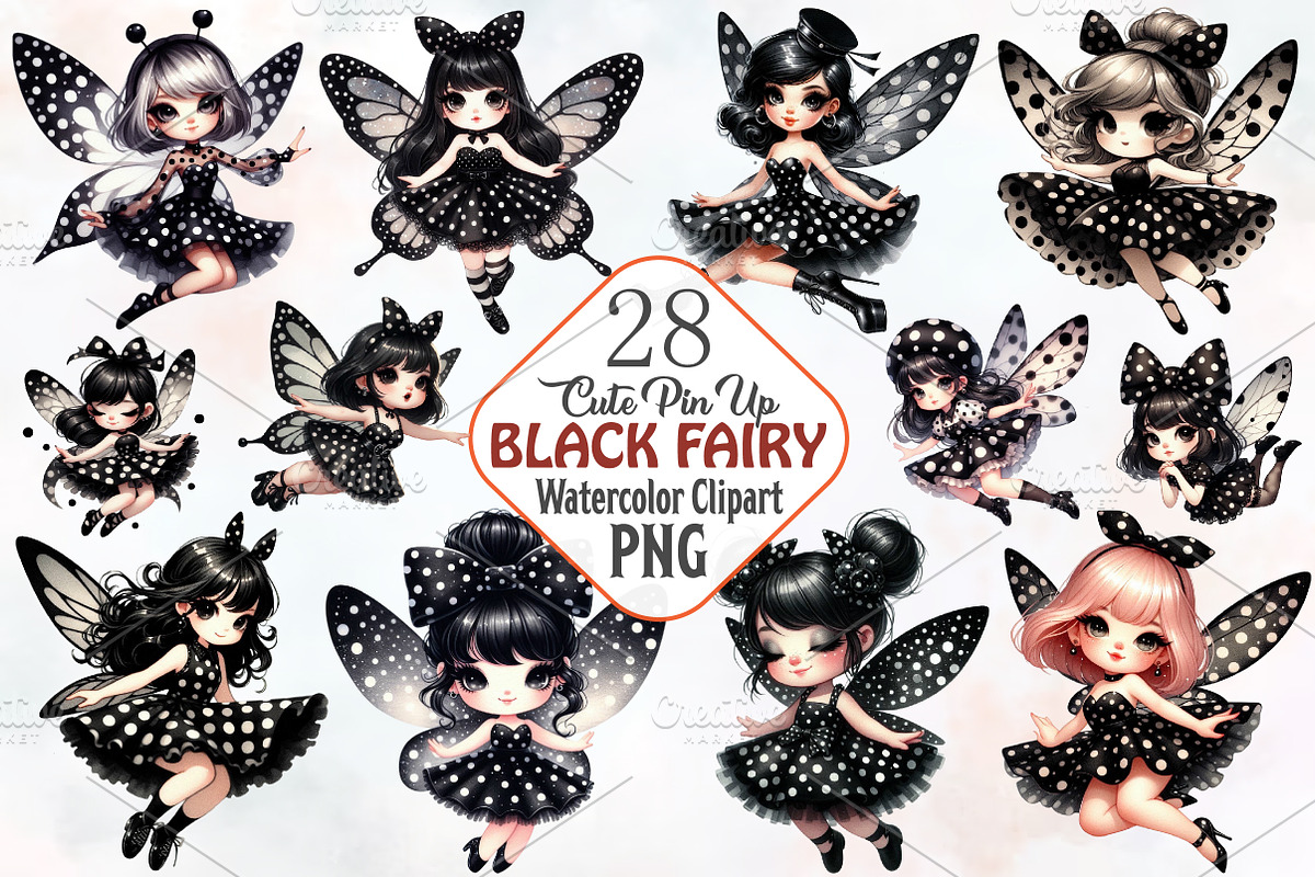 Cute pin up black fairy, an Illustration by RobertsArt (Photo 1 of 7)