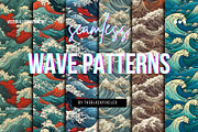 Waves of Japan: Seamless Patterns, a Pattern Graphic by TheBlackPixelCo (Thumbnail 1 of 8)