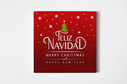 Feliz Navidad Lettering Card, a Card Template by Svetlana Kurako (Thumbnail 1 of 2)