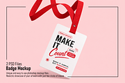 Conference Badge Mockup, an Advertising Mockup by Custom.scene (Thumbnail 1 of 3)