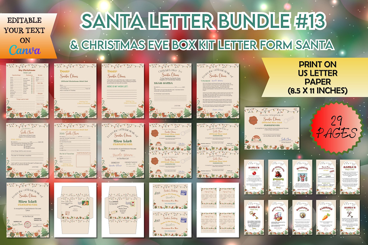 Santa Letter Bundle #13, a Print Template by Adalin Shop (Photo 1 of 14)