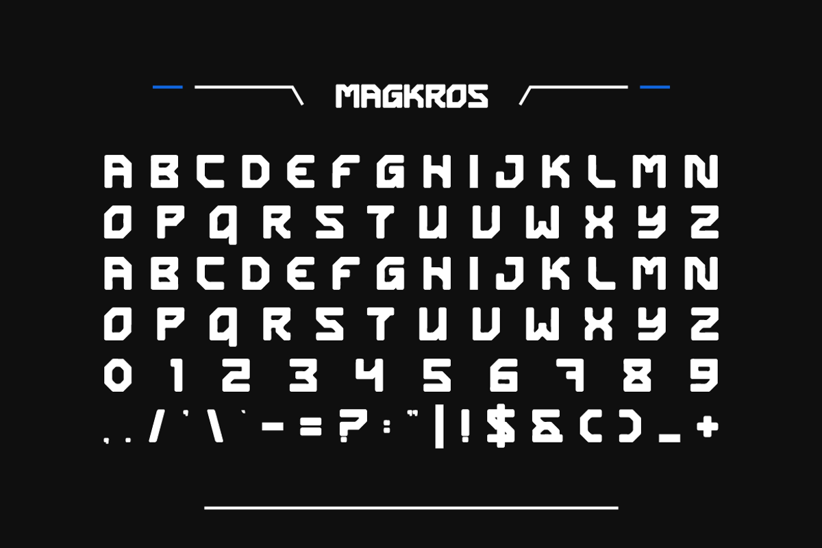 Magkros - Futuristic Font, a Sans Serif Font by Iqsiart Studio (Photo 5 of 7)