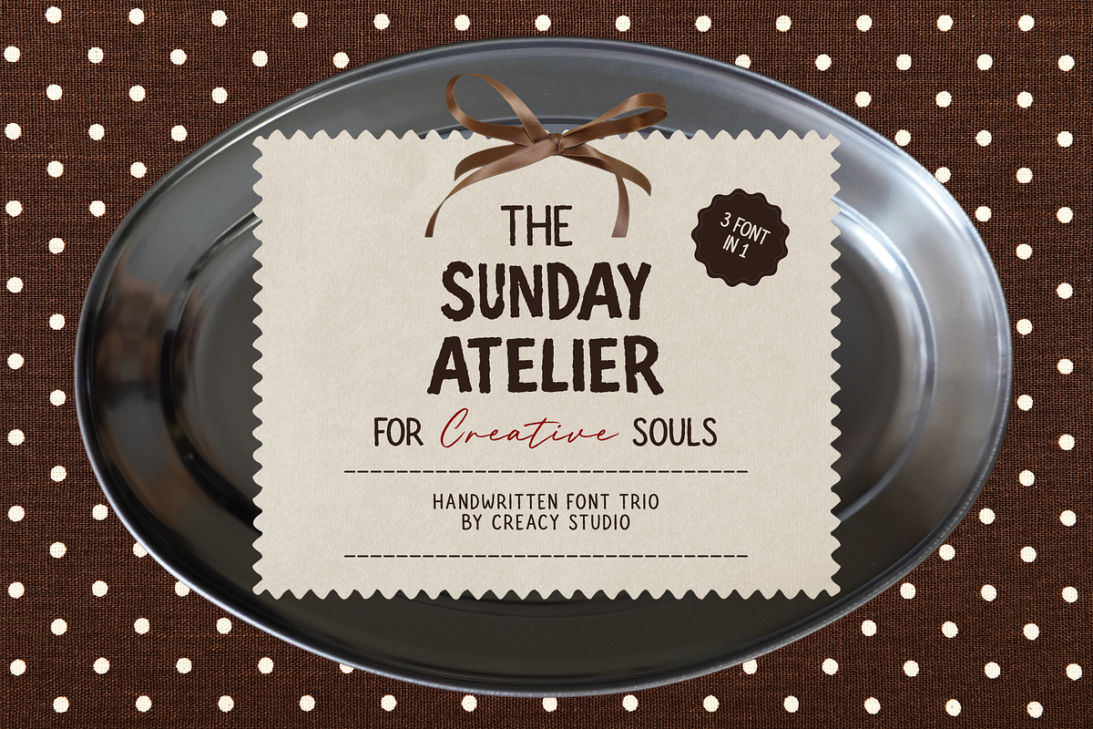 Sunday Atelier Font Trio, a Script Font by Creacy Studio (Photo 1 of 12)