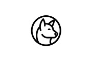Dog profile circle emblem logo, a Branding & Logo Template by Vectorium Studio (Thumbnail 2 of 2)