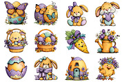 Whimsical Happy Easter Clipart, an Illustration by Dream Creation (Thumbnail 2 of 5)