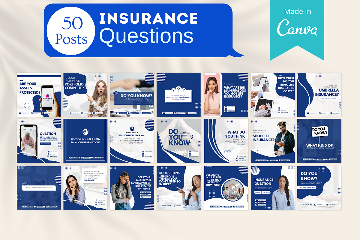 Insurance Posts - Canva Templates, a Social Media Template by Viral Content Design (Photo 4 of 16)